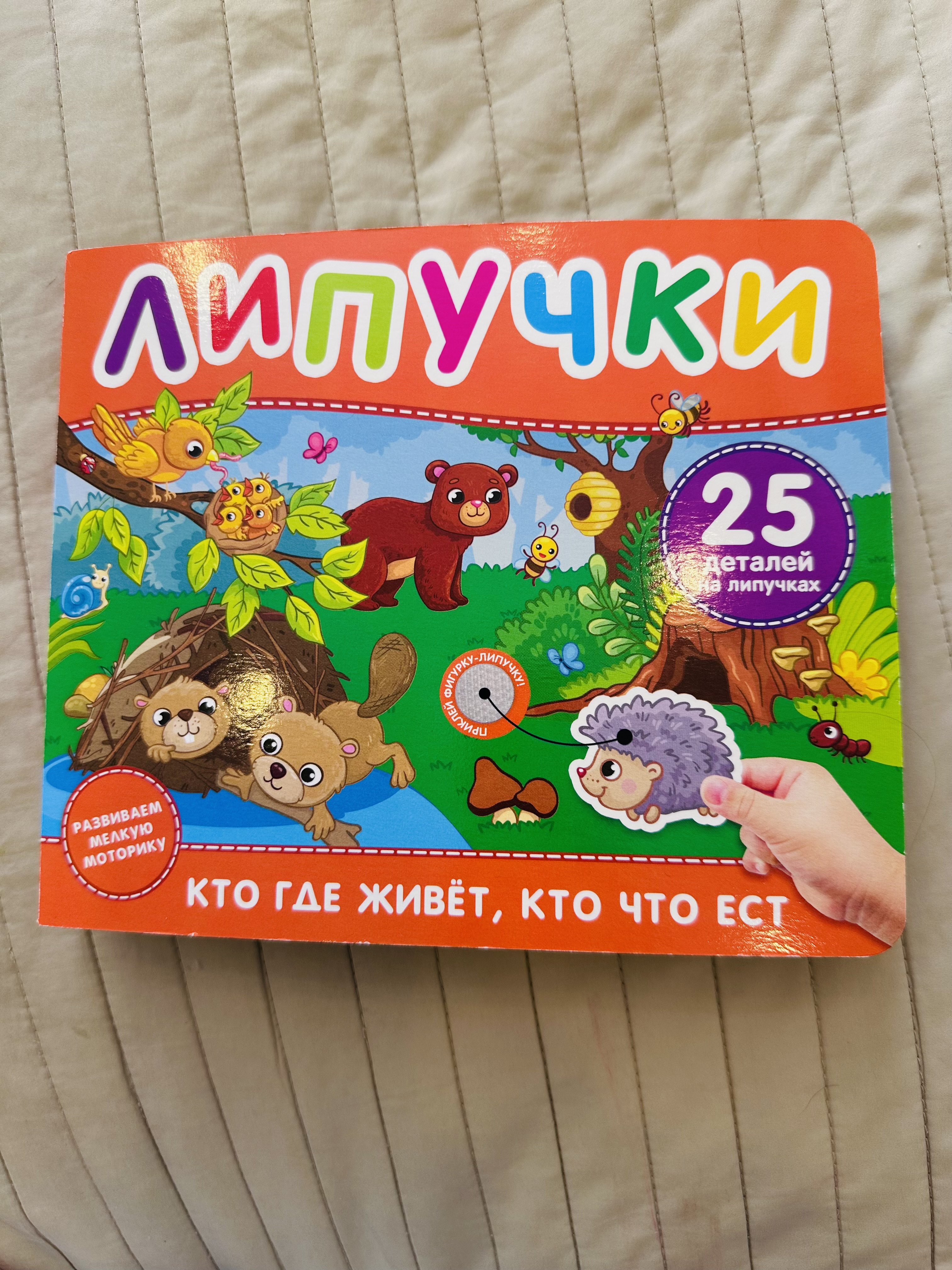 Детская книга с липучками